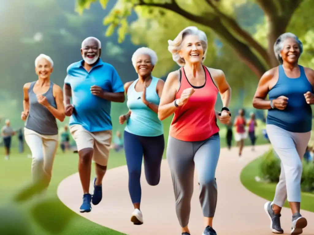 Activos jubilados disfrutando de actividades físicas al aire libre - Consejos de alimentación saludable para jubilados