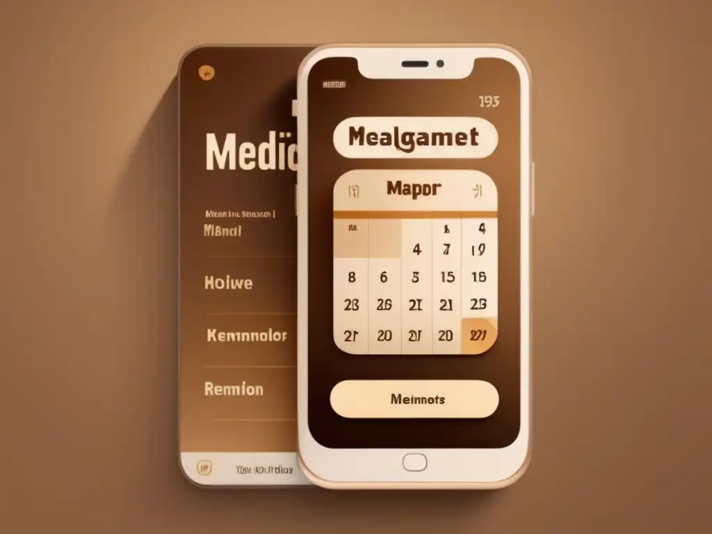 Gestión de medicación en app App de gestión de medicamentos para jubilados en pantalla de smartphone