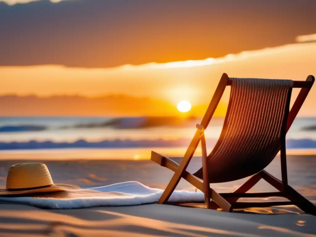 Playa tranquila al atardecer Atractiva playa al atardecer: retiro tranquilo, ocio y planificación jubilación ingresos pasivos