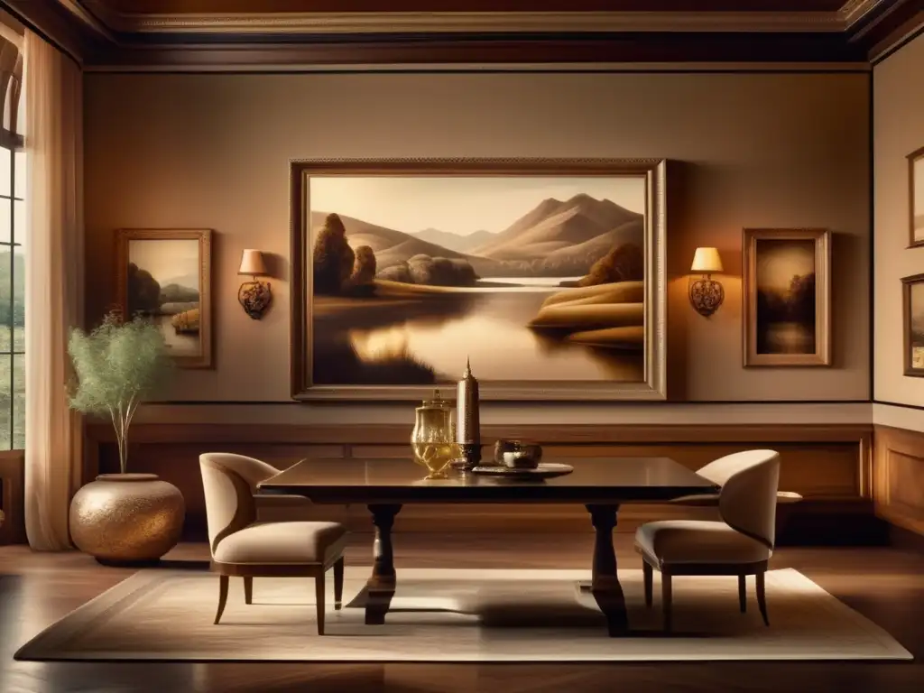 Elegante sala con arte y objetos coleccionables Beneficios de inversión en arte y objetos de colección para jubilación