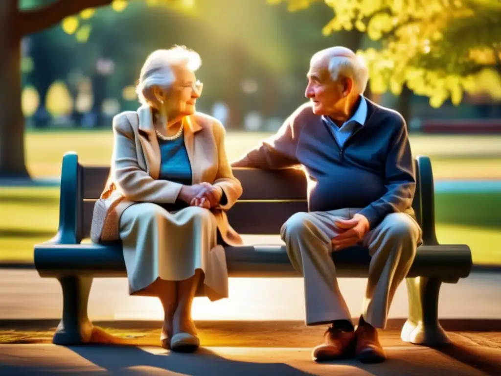 Pareja mayor compartiendo una conversación profunda Comunicación efectiva en la tercera edad: consejos para mejorar el diálogo