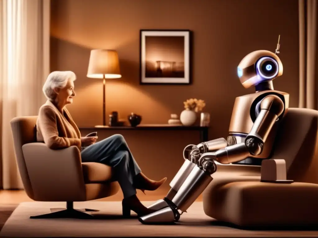 Coexistencia armoniosa: humano y robot en la jubilación Escena de confianza: jubilación segura con robots
