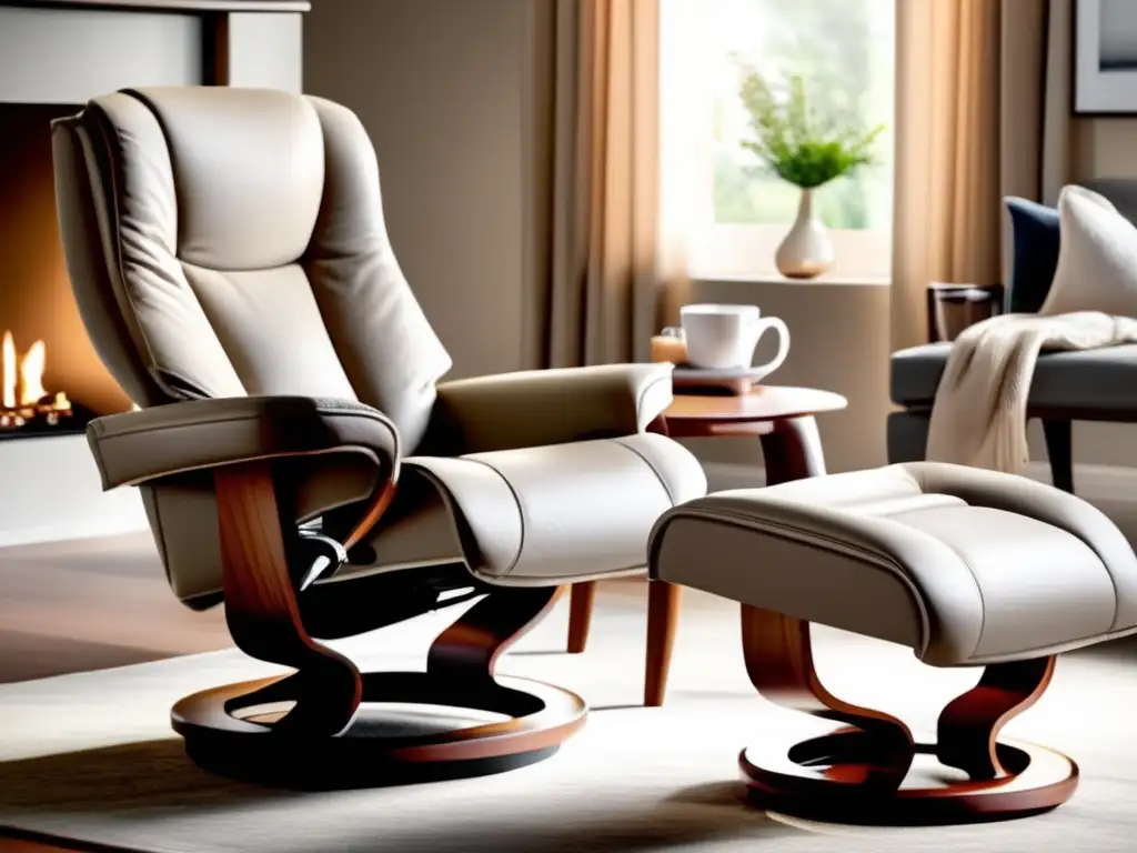 Espacio de retiro acogedor con mobiliario ergonómico Planificación financiera jubilación ergonómica - Sala de estar acogedora con muebles ergonómicos para la etapa de retiro, ambiente cálido e invitador