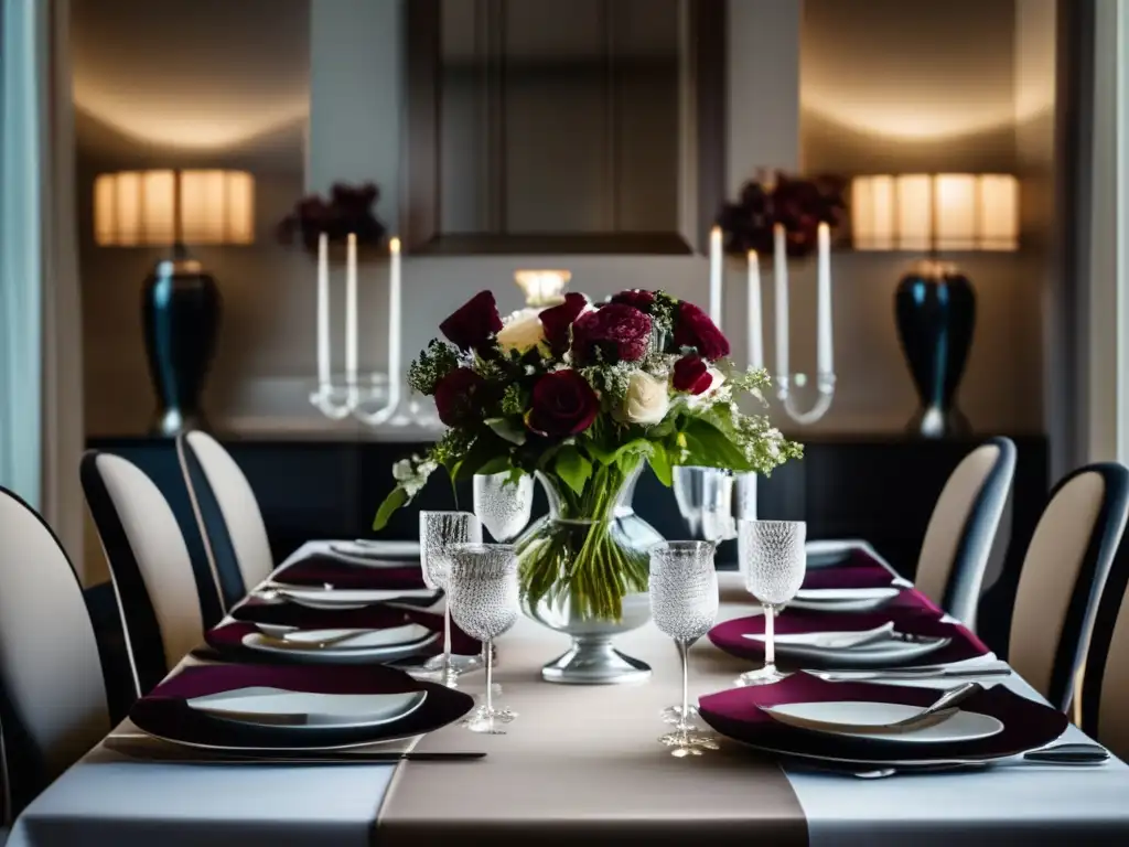 Mesa de comedor elegante para una comida gourmet en casa Planificación financiera jubilación gourmet: Mesa de comedor elegante para una comida gourmet en casa
