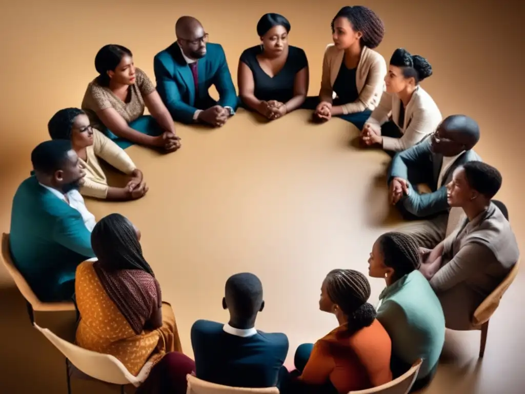Círculo de activistas diversos: discusión apasionada sobre temas sociales Grupo diverso discutiendo temas sociales: Planificación de jubilación inspiradora y activismo