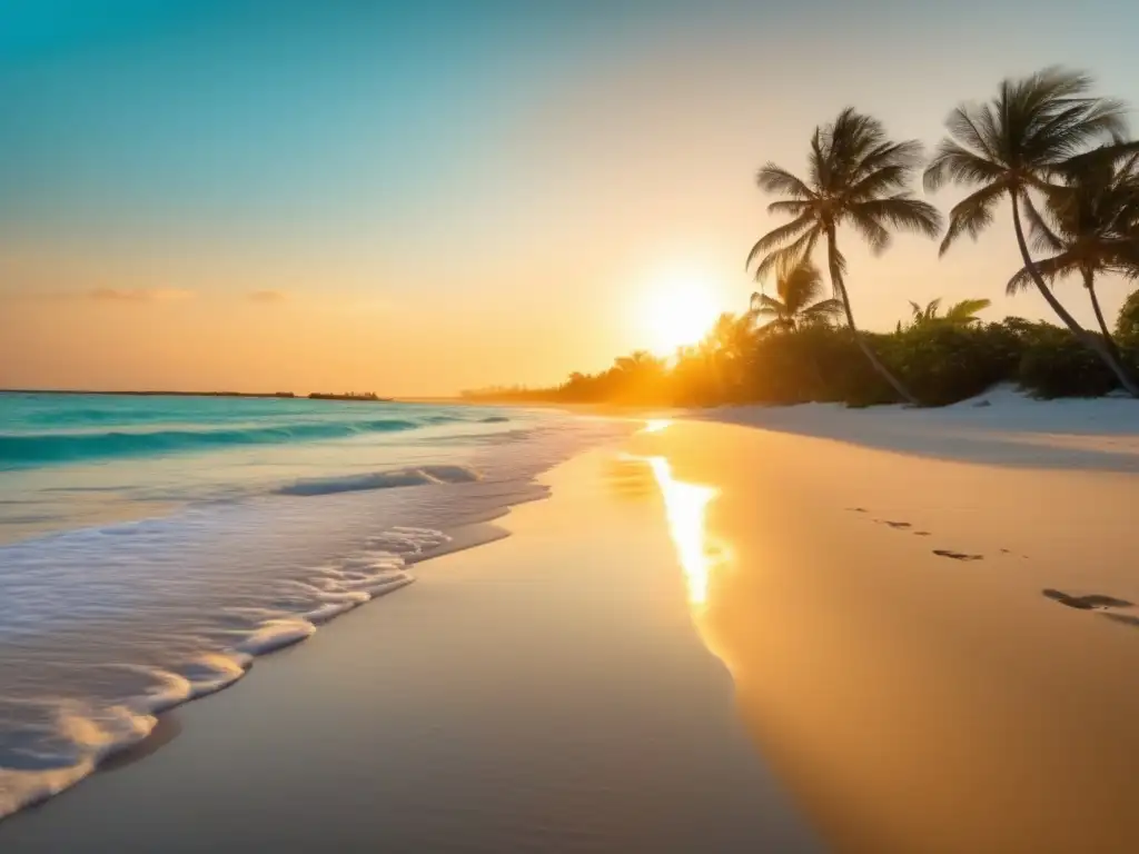 Playa serena al amanecer Imagen de playa al amanecer: Destinos para rejuvenecer espíritu jubilado