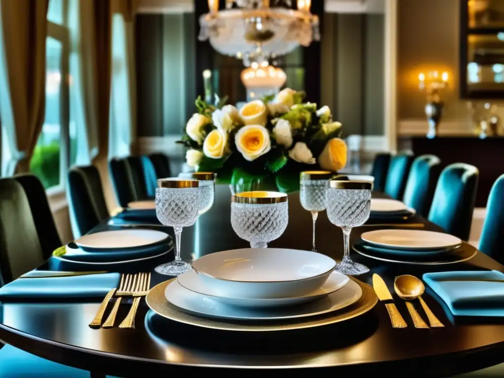 Exquisita mesa de comedor en casa lujosa Mesa elegante para una comida gourmet en casa - Planificación de jubilación para cocineros gourmet