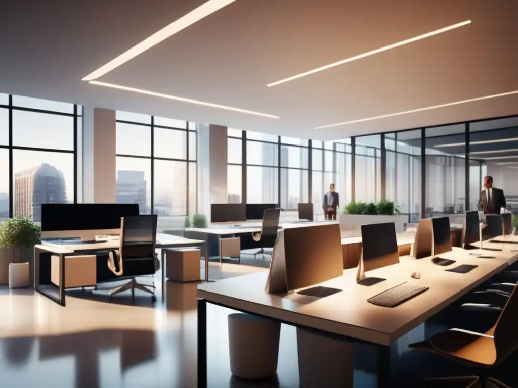 Oficina moderna con profesionales trabajando Oficina moderna con planificación de jubilación automatizada