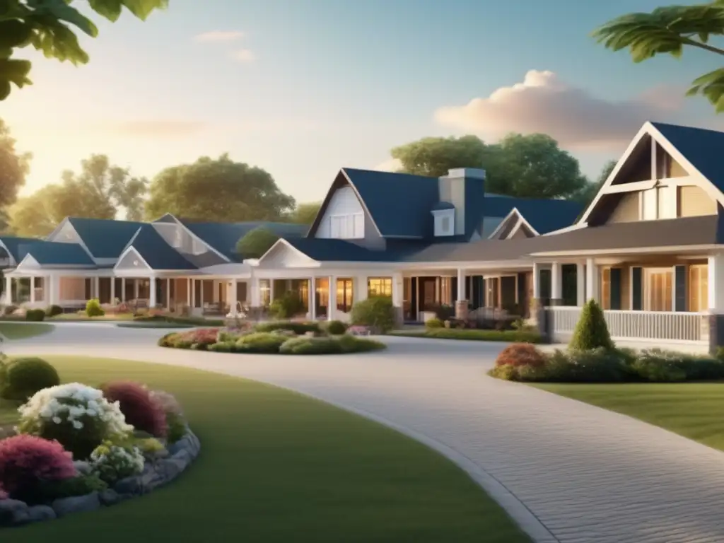 Retiro sereno en el campo Opciones de financiamiento para viviendas en la tercera edad: Retiro sereno en comunidad con casas bungalow y jardines exquisitos