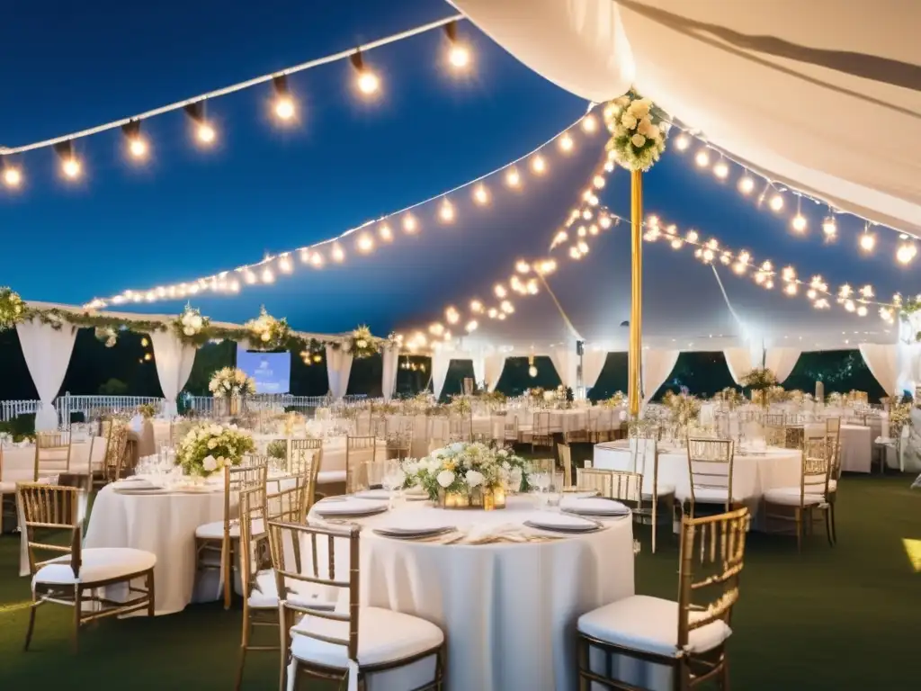 Espacio al aire libre decorado para celebración de jubilación Organización de eventos en jubilación: Espacio exterior decorado para una celebración de jubilación