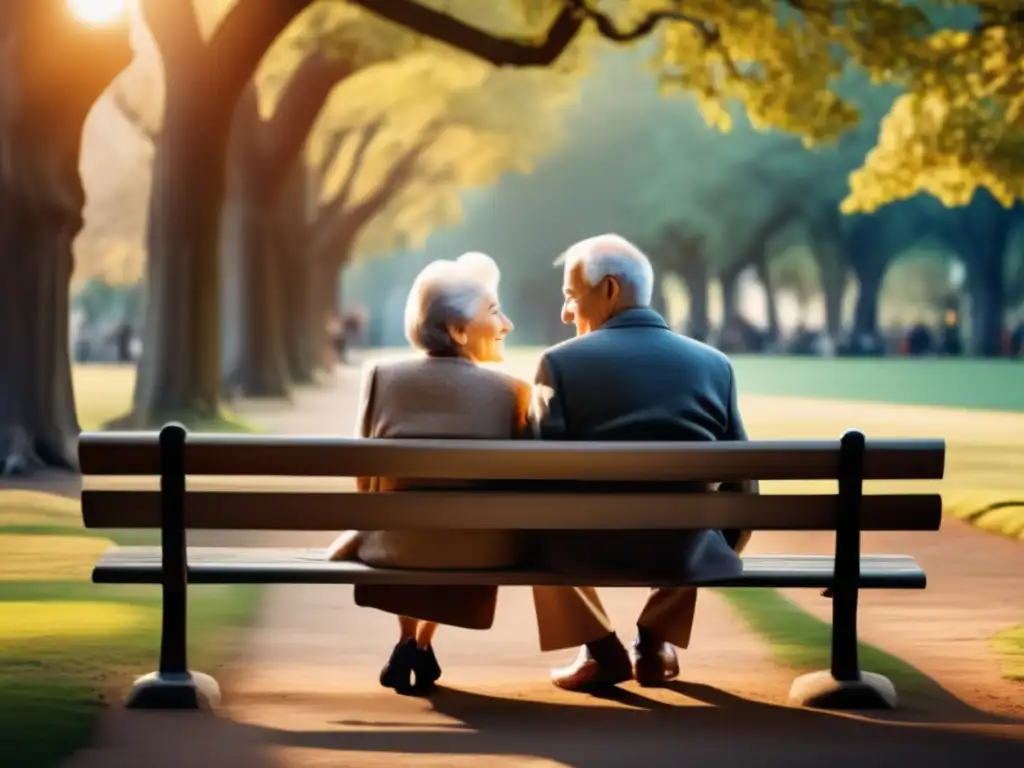 Pareja mayor disfrutando de su retiro Pareja anciana disfrutando de la jubilación bajo árboles antiguos - Beneficios de proteger jubilación de la inflación