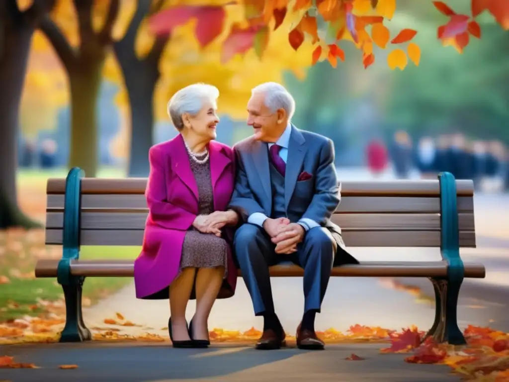 Pareja elegante disfrutando de la jubilación rodeada de naturaleza y amor - Seguros de cuidados a largo plazo y planificación de jubilación integral