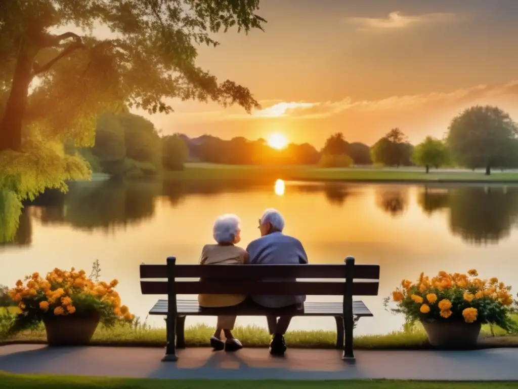 Pareja feliz disfrutando su retiro Pareja feliz en parque con atardecer dorado - Beneficios de Certificados de Depósito en la Jubilación