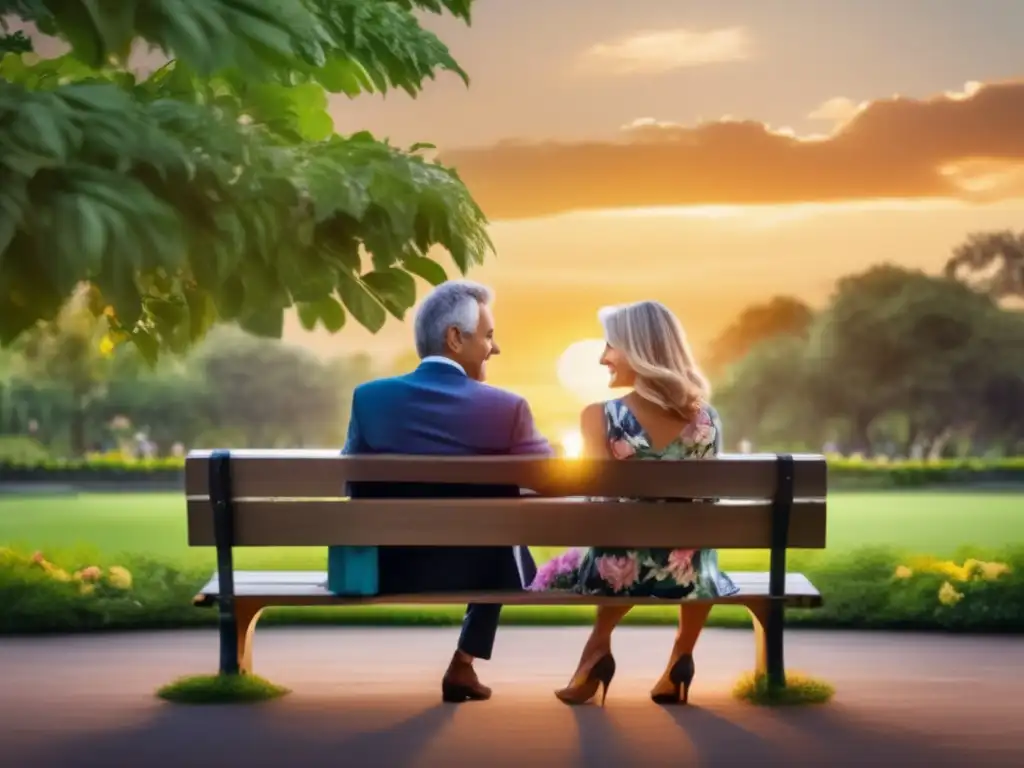 Pareja madura disfruta de la jubilación segura y feliz con IA