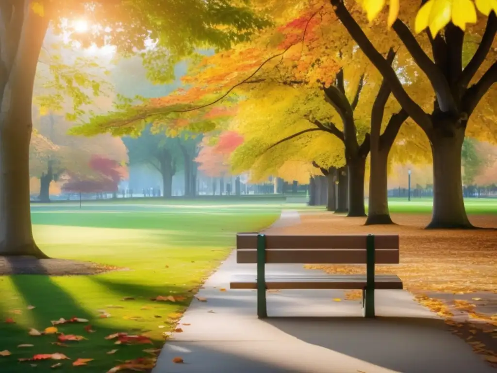 Parque sereno, bancos y naturaleza Parque sereno con camino, árboles y lago - Planificación de jubilación integral