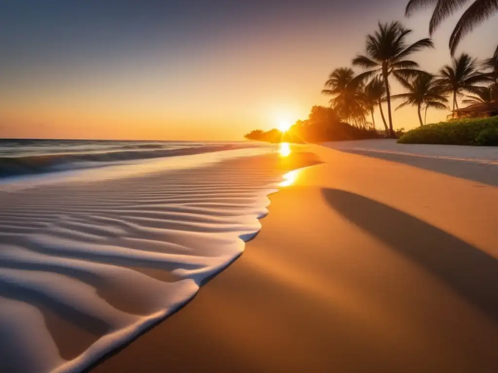 Playa serena al atardecer, invitando a la tranquilidad Playa al atardecer: Destinos para rejuvenecer espíritu jubilado