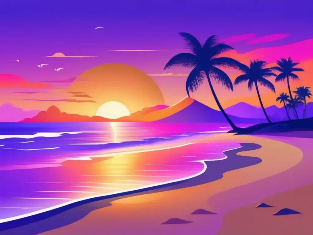 Playa al atardecer: paz y tranquilidad Playa al atardecer - Metas de ahorro realistas para jubilación