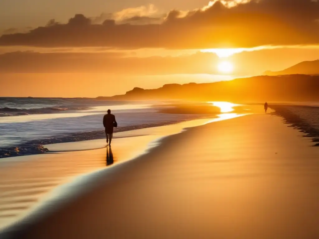 Tranquilidad y serenidad en la playa al atardecer Playa serena al atardecer: planificación de jubilación integral