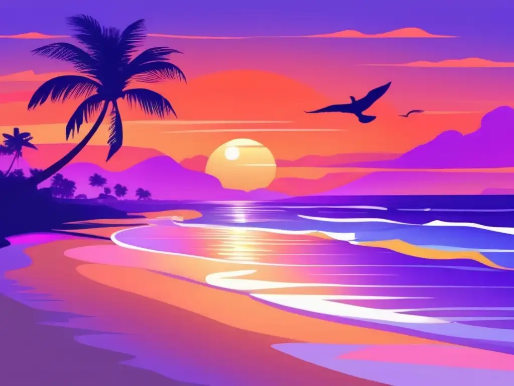 Playa al atardecer: viajes solidarios Playa serena al atardecer: Voluntariado internacional jubilación viajes altruismo