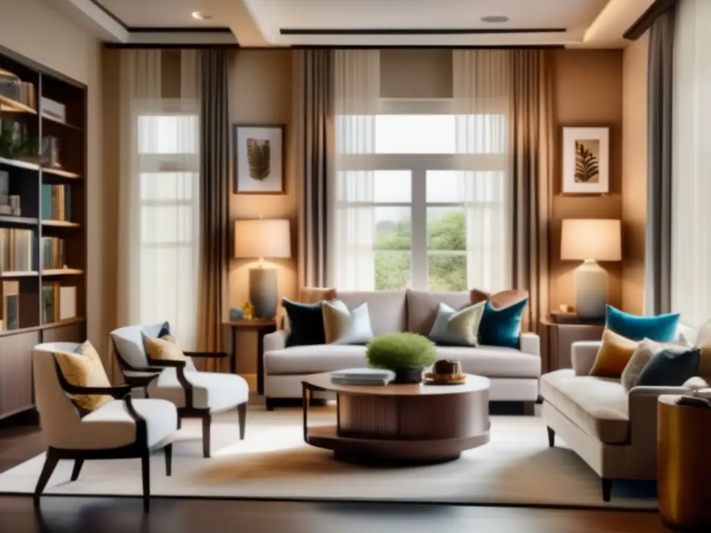 Salón elegante y espacioso en una casa inteligente para adultos mayores Sala de estar elegante y espaciosa en una vivienda inteligente para jubilados: beneficios y ventajas