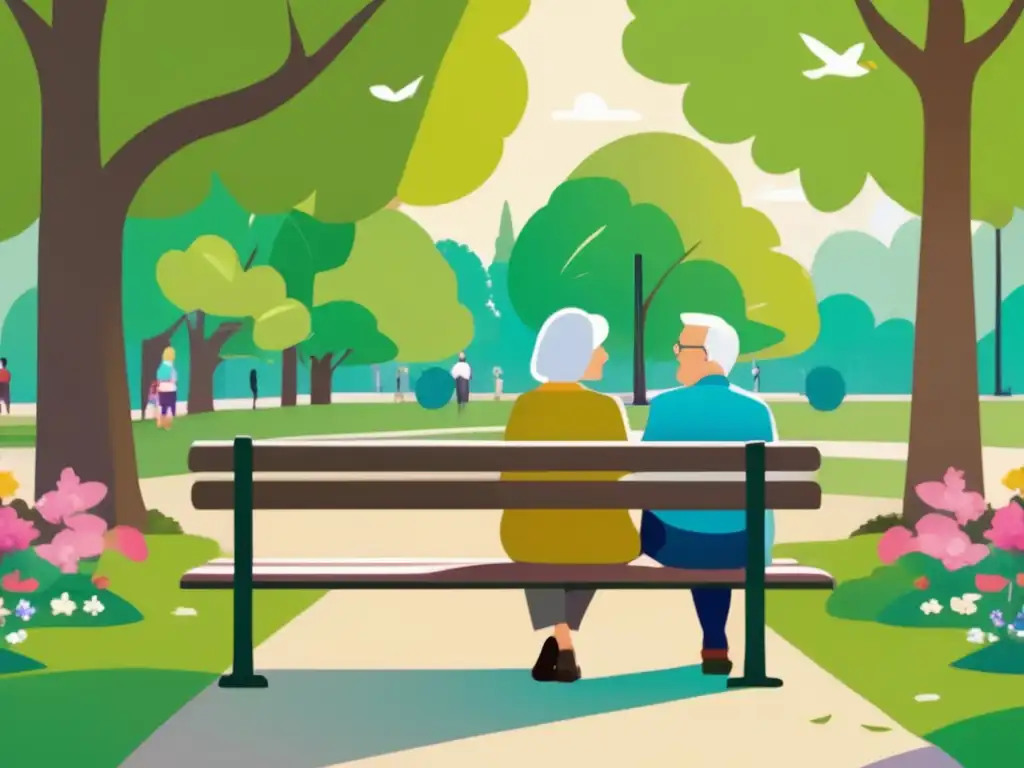 Pareja feliz disfrutando del retiro activo en el parque Secretos de jubilación activa para salud y felicidad