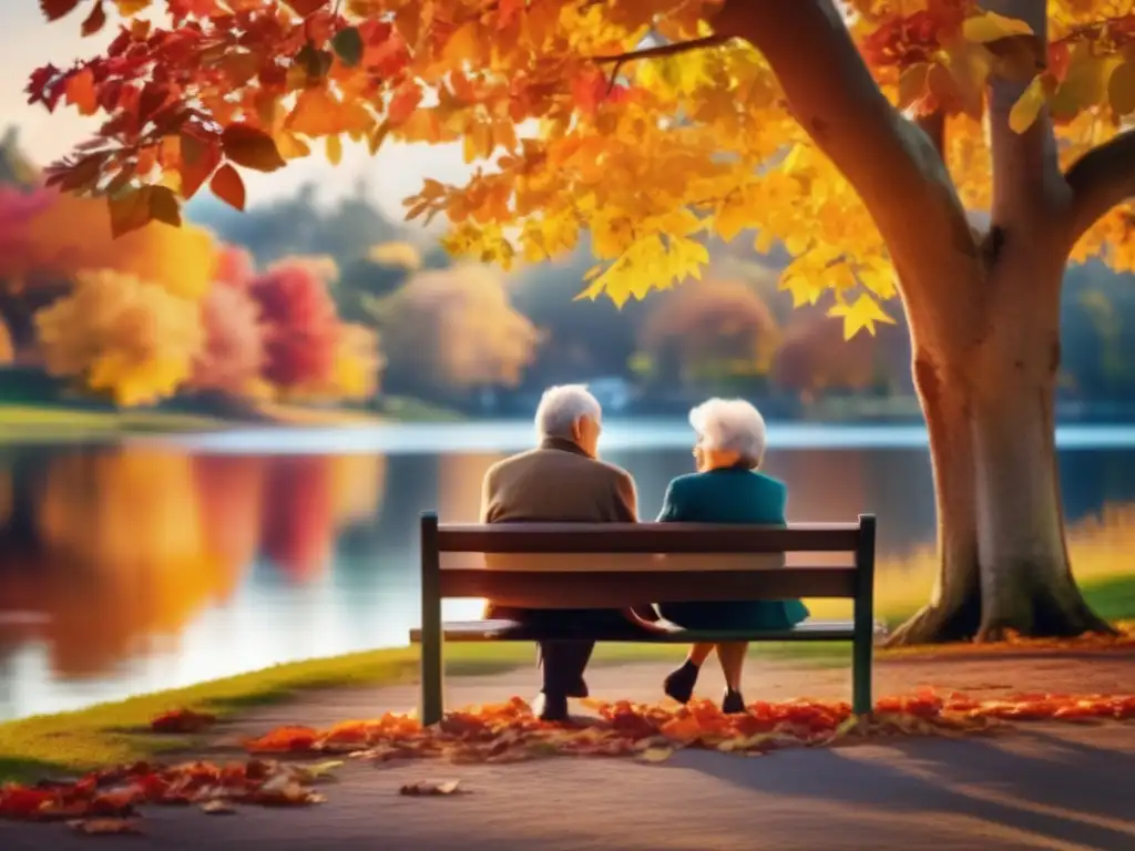 Pareja de ancianos disfrutando del otoño y la jubilación Planificación de jubilación sostenible: una visión integral