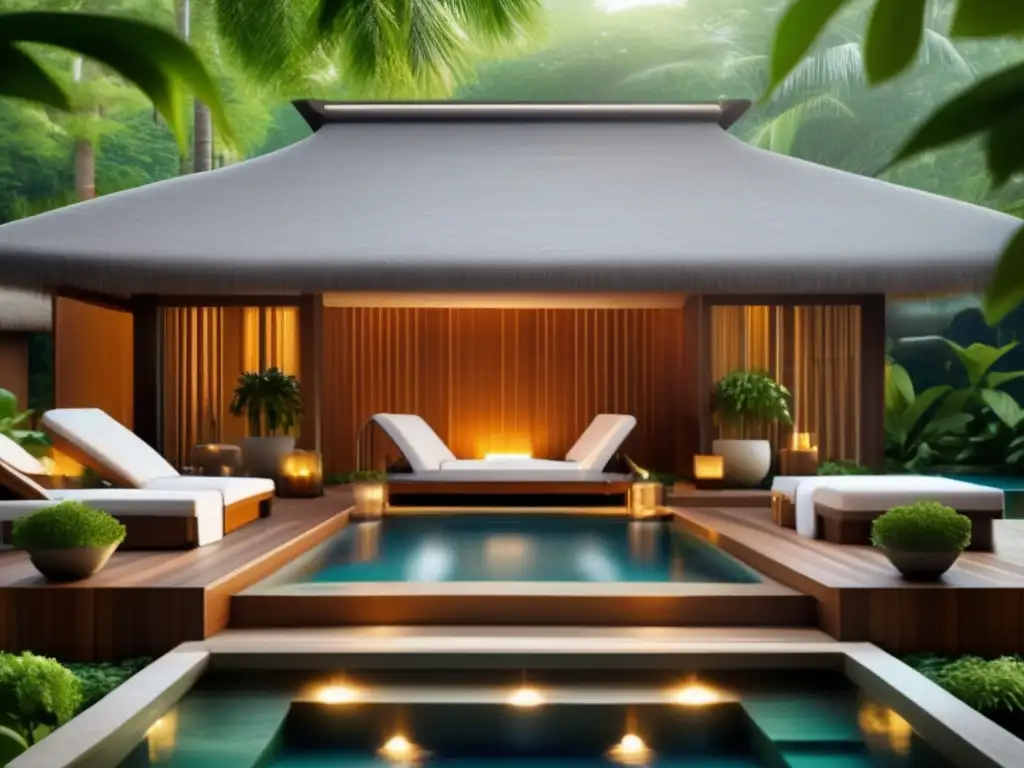 Spa de lujo rodeado de vegetación Spa de lujo rodeado de naturaleza, ideal para rejuvenecer el espíritu jubilado