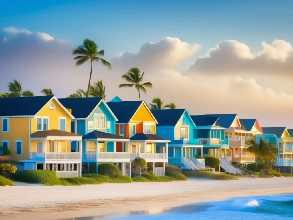 Pintoresco pueblo costero con playa Ventajas vivienda jubilados playa: Pintoresco pueblo costero con casas coloridas y vista panorámica al océano
